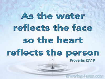 Proverbs 27:19 As The Water Reflects The Face (aqua)